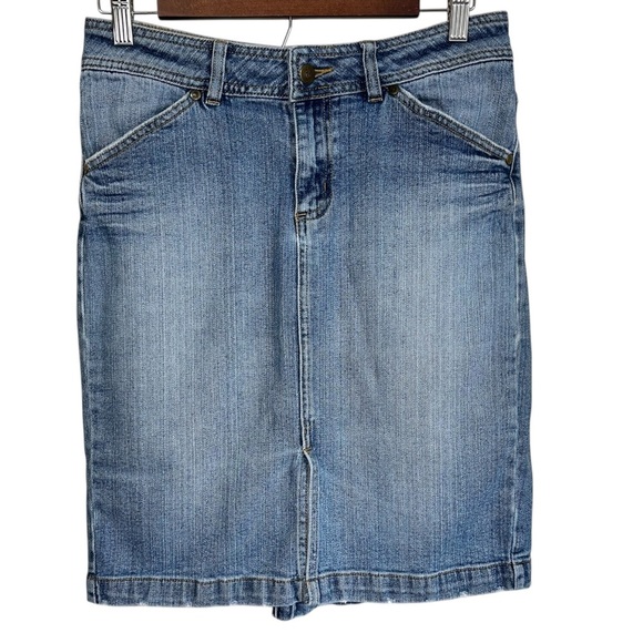 Bisou Bisou Jeans Jean Skirt With Ruffle Pleat Detail Size 6 - Picture 1 of 9